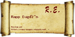 Rapp Eugén névjegykártya